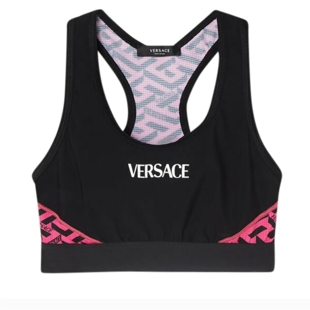 Versace Black and Pink Sports Bra
